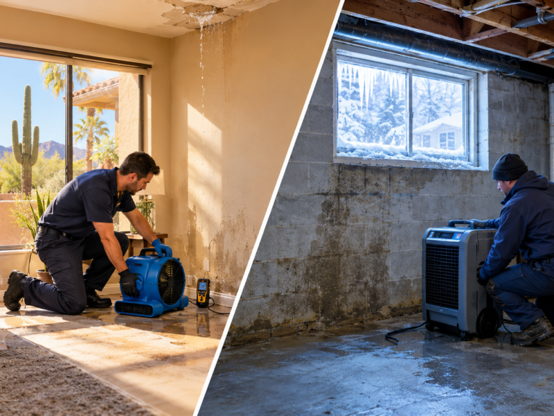 Water Damage in Phoenix vs. Cold-Climate Cities: How the Restoration Process Differs